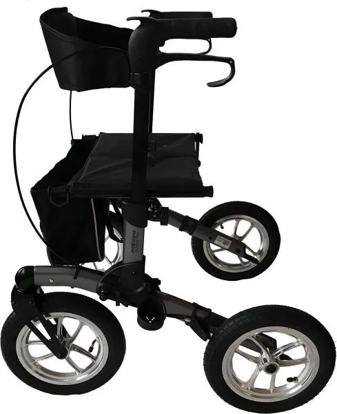 Mobinova Outdoor Flex rollator, lichtgewicht, klein opvouwbaar, 4 luchtbanden, voor bos, park, strand