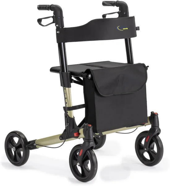 MultiMotion Rollator Lichtgewicht Dubbel Opvouwbaar - Champagne