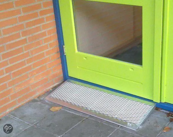 Oprit/oprijplaat Miniramp MR345 (oprijlengte 34 cm) - Incl. Verstelbare Potenset - geschikt voor Hoogte tot 6 cm