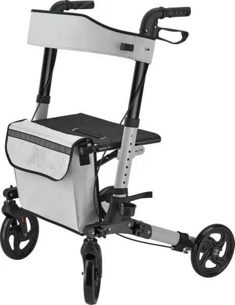 Opvouwbare rollator - Incl. zitje & boodschappentas - Grijs