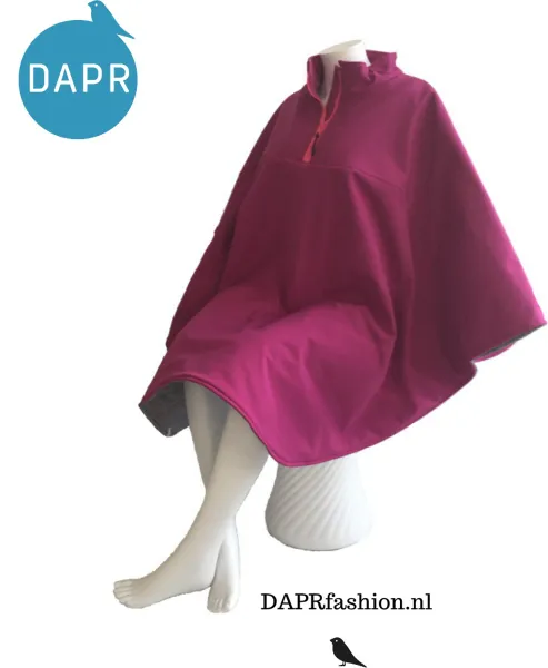 PRETTY IN PINK - Warme rolstoelcape winddicht en waterafstotend lang