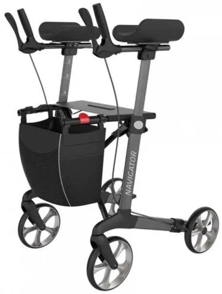 Rehasense Navigator - Design Rollator Met Onderarmschalen - Antraciet