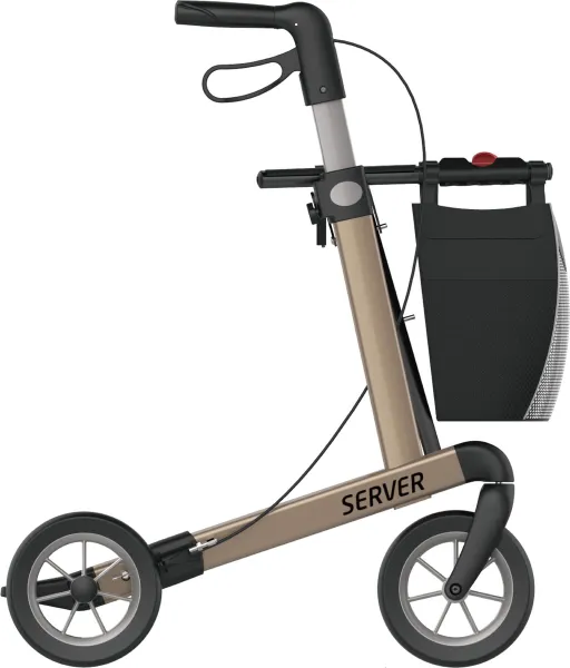Rehasense Server zithoogte 62 cm - zachte comfort wielen - Large  champagne - Gewicht 7,2 kg - Scootmobiel Steenwijk uitvoering