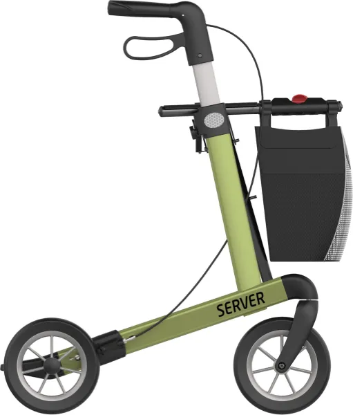Rehasense Server zithoogte 62 cm - zachte comfort wielen - Large  olive groen- Gewicht 7,2 - Scootmobiel Steenwijk uitvoering