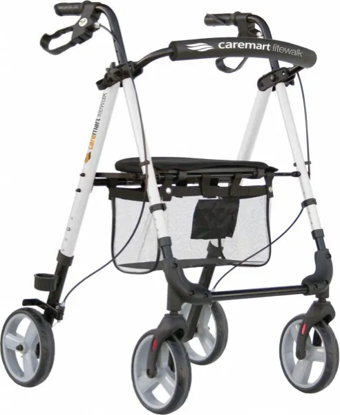 Rollator Caremart Litewalk Salt White lichtgewicht nieuw