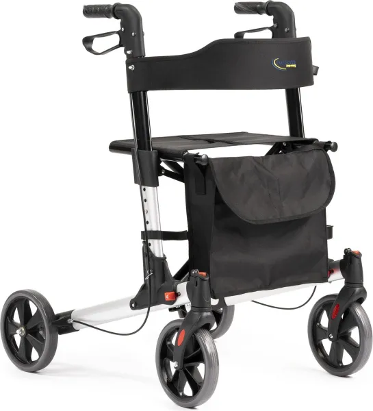 Rollator Double, lichtgewicht rollator, kleur Zilver