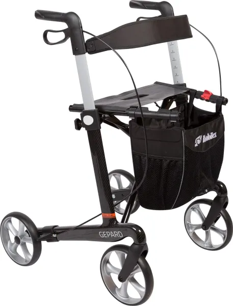 Rollator Gepard Ultra lichtgewicht en opvouwbaar - 5,1 kg - Extra sterk 62 cm zithoogte - Binnen en Buiten