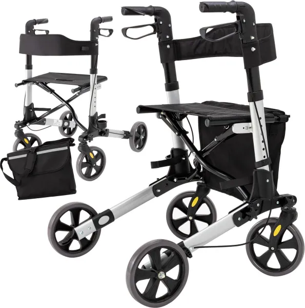 Rollator Lichtgewicht  - Aluminium - dubbel Opvouwbaar - 7,5 kg    INCLUSIEF TAS