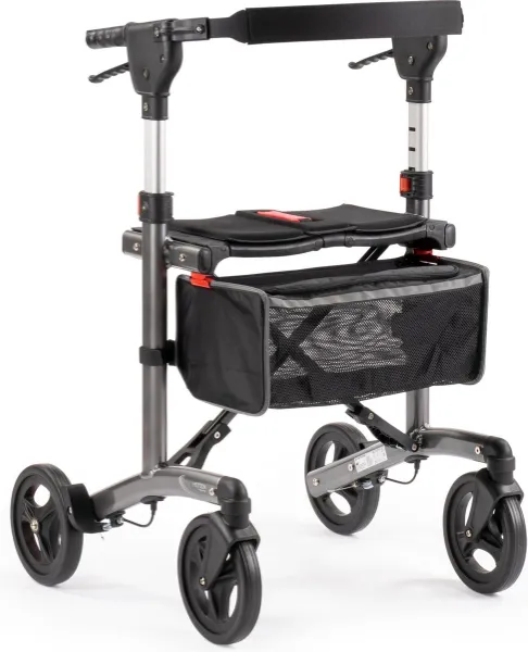 MultiMotion rollator Trollimaster RA60 Antraciet small Stevig zitje - Gewicht 7,2 kg