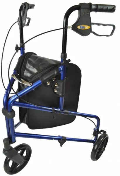 Rollator van aluminium met 3 wielen blauw