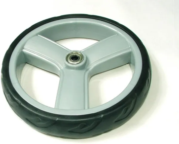 Rollator wiel 190x40mm massief (kaigo soft) grijze velg/zwarte band