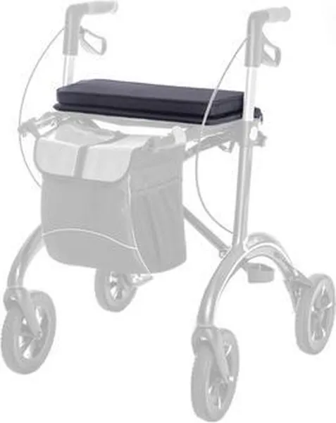 SALJOL Carbon rollator harde zitting, zwart met kussen