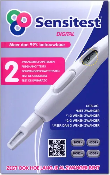 Sensitest Digital Zwangerschapstest 2 Stuks - Geeft ook aan hoe lang je zwanger bent!