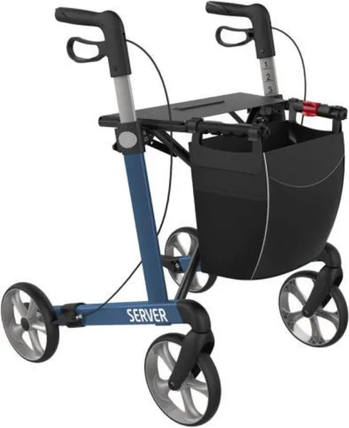 Server Lichtgewicht Rollator Blauw - Zachte comfort banden