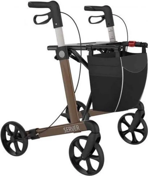 Rehasense Server Rollator Bruin-Medium (zithoogte 55 cm)