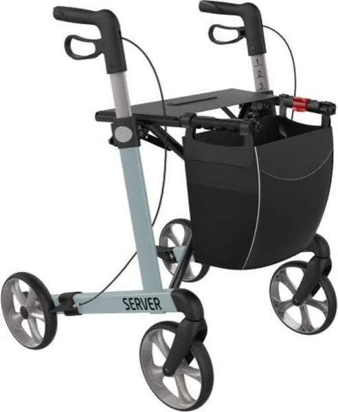Server Lichtgewicht Rollator Lichtblauw - Zachte comfort banden