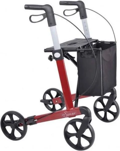 Server Lichtgewicht Rollator Rood - Standaard banden