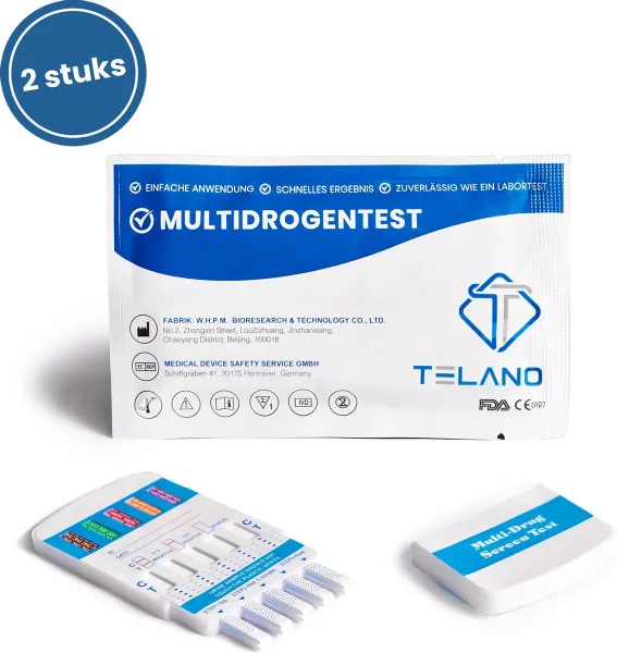 2 stuks Multi-Drugstest 10 - Drugstest Urine - Betrouwbaar en Nauwkeurig - Thuistestenkopen.nl