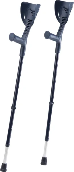 Thuasne Set van 2 Elleboogkrukken / Loopkrukken Globetrotter- Blauw - In hoogte verstelbaar (1.48-1.92 m)- tot 150 kg