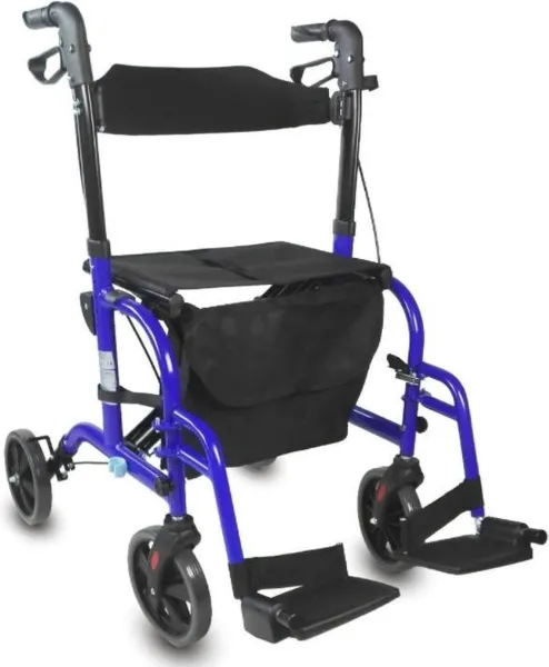 Topquality Mobiclinic, Wandelaar en Rolstoel Opvouwbare, 2 in 1, Picasso model, Europees Merk, Rollator met 4 Wielen, met Vergrendelbare Remmen, Looprek met Stoel en Rugleuning, Opvouwbare en Verstelb