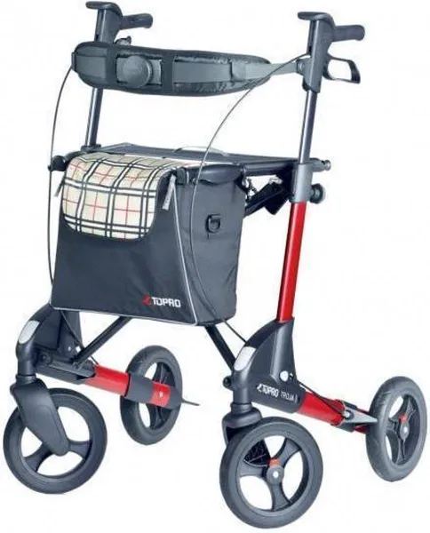 Rollator Topro Troja 2G Standaard, mt M, Red, Zachte banden - Gewicht <8 kg