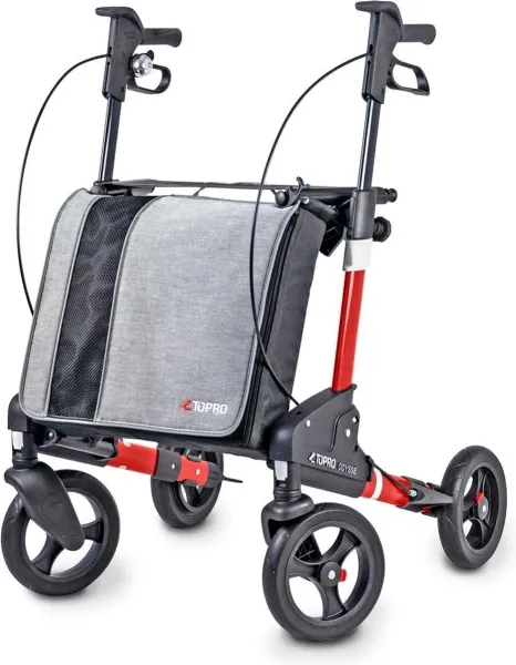 Topro Troja Odysse Rood M - Dubbel Opvouwbare Rollator