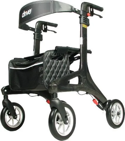 Ultra Lichtgewicht rollator Nitro Carbon (medium) met ultra soft wielen