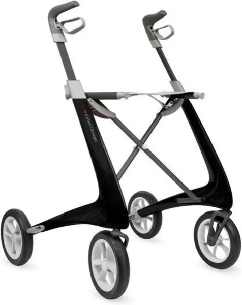 Ultralight Carbon Rollator Zwart - Standaard