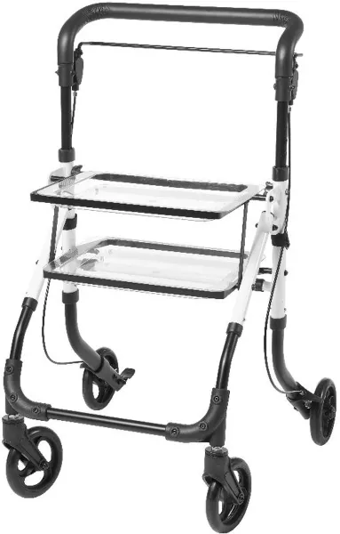 Vitility Lichtgewicht Rollator voor Binnen - Met Twee Dienbladen - slechts 6,2 kg