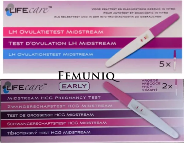 Vroege Zwangerschapstest [2 stuks] + Ovulatietesten [5 stuks] - Lifecare - Femuniq