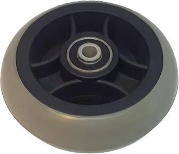 Wiel 100x30mm (5x1.1/4 inch) massief grijs