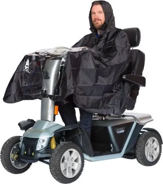 Zorgtrader - Scootmobiel regenponcho - Zwart