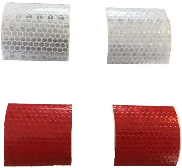 set stickers, retro-reflecterend wit en rood