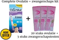 20 stuks Clearblue Ovulatietesten + 3 stuks HCG zwangerschapstesten| Complete Ovulatie + Zwangerschaps kit| Voordeelpakket