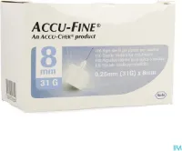 Accu-Fine 0,25mm(31G)x 8mm 100 Stuks