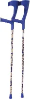 Aidapt loopkrukken onderarm kruk - 1 stuk, blauw met print