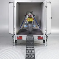 Extra sterke aluminium zwarte oprijplaat opklapbaar - 225 cm rijplaat oprijplank