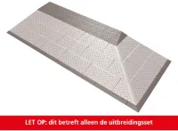 Deluxe Drempelhulp uitbreidingsset - Grijs/Bruin - Set 4 laags - 2-zijdig oprijdbaar - 570 x 1280 mm