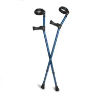Elleboogkrukken Blauw, Anatomische Handvatten, Gesloten Manchet, tot 160 kg