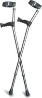 Elleboogkrukken Zilver, Anatomische Handvatten, Gesloten Manchet, tot 160 kg