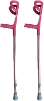 Elleboogkrukken / loopkrukken / krukken open manchet roze. Verstelbaar. Set / paar van 2