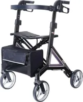 Lichtgewicht Alevo CARBON Rollator | Zwart + Aubergine | Design by Porsche Design Studio