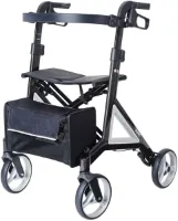 Lichtgewicht Alevo CARBON Rollator | Zwart + Zilver| Design by Porsche Design Studio