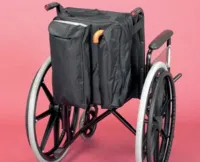 Opbergtas voor achteraan de rolstoel met wandelstokzakje