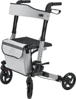 Opvouwbare rollator - Incl. zitje & boodschappentas - Grijs