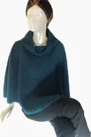 Poncho Fleur - Rolstoelponcho -Colkraag - Petrol