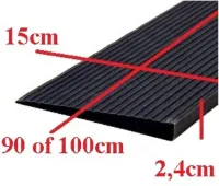Roege international Drempelhulp 2,4 cm zwart met lijmlaag 150 mm x 1000 mm