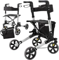 Rollator Lichtgewicht  - Aluminium - dubbel Opvouwbaar - 7,5 kg    INCLUSIEF TAS