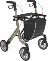 Rollator Streamer Champagne Gold, Large, luxe magneet tas, UP zachte banden en Ruggordel