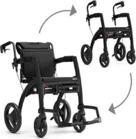 Rollz Motion² matt black small - Rolstoel - Rollator - incl bagagetas - 2 in 1 compleet